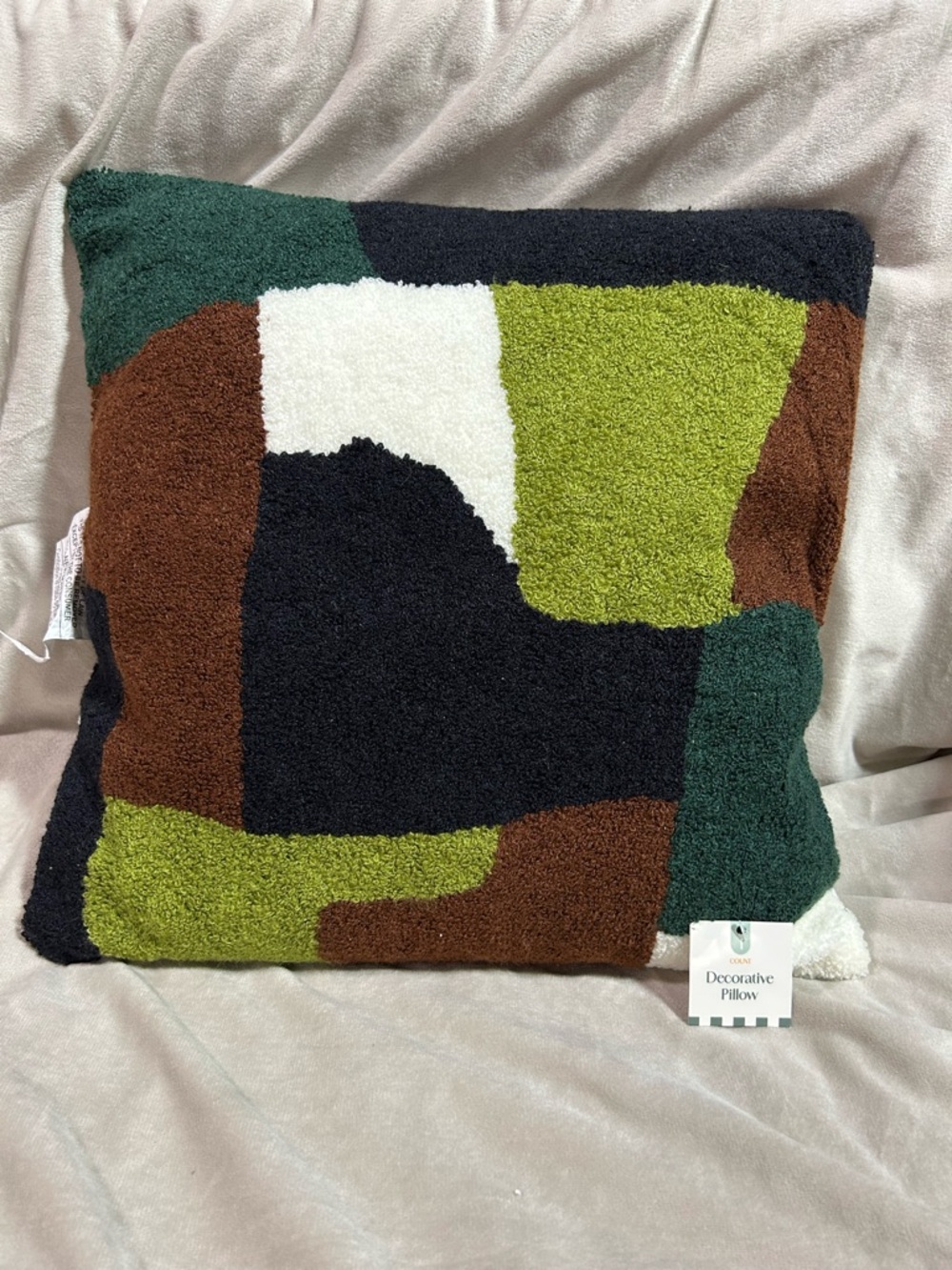Target Abstract Tufted Accent Pillow - Green, Brown, Black, White